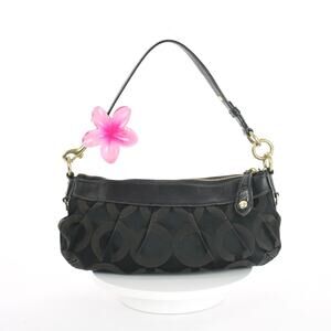 Coach Vintage Y2K Madison Op Art Black Signature Hobo Demi Handbag 12950